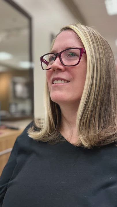 Bright blonde at the face, the finished look